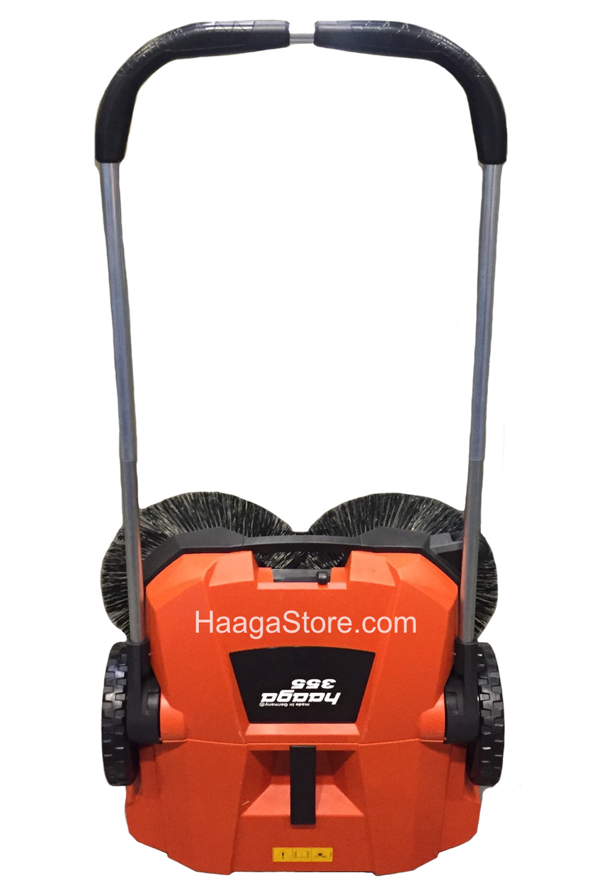 HAAGA 355 Sweeper stands upright for easy storage